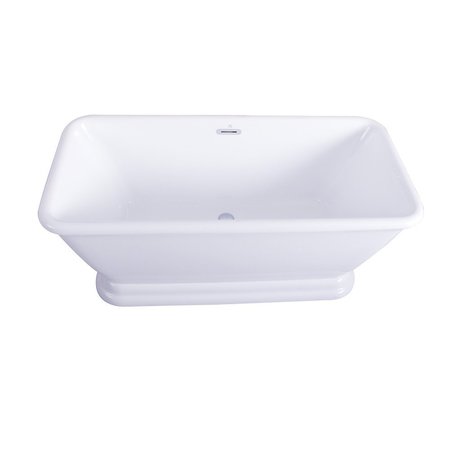 Aqua Eden Pedestal Bathtubs, 60.06 L, 27.94 W, White, Acrylic VTSQ602824